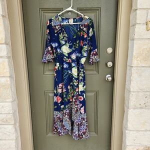 Floral mock wrap dress-smalll